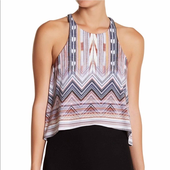 Tart Tops - Tart Onyx Hi-Lo Tank Top Ikat Border